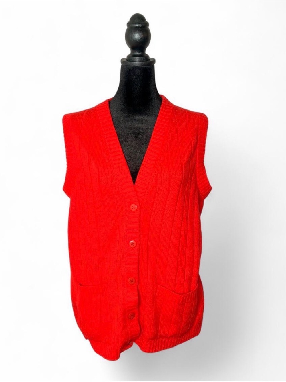 Unixes orange neon Cable-Knit Button Vest Sweater M/L
